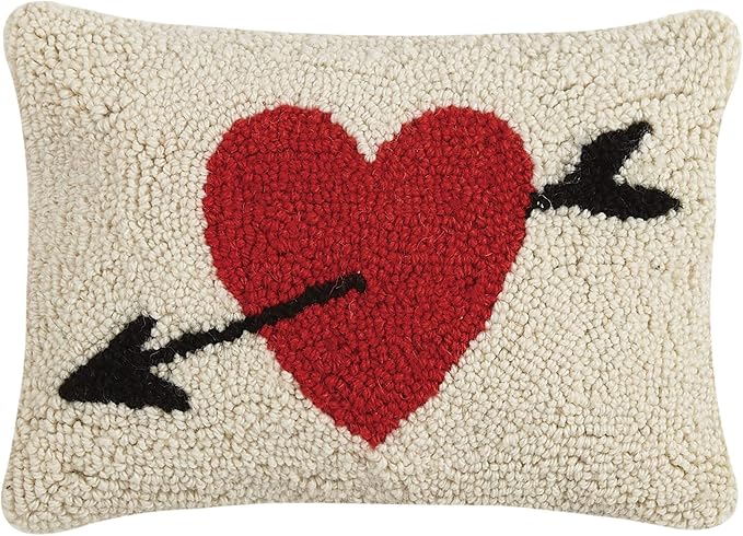 Peking Handicraft 30JES815C12OB Heart Cupid's Arrow Hook Pillow, 12-inch Length