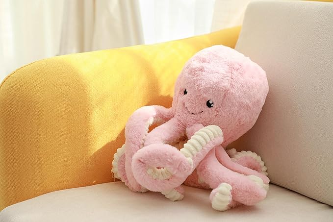 Cute Big Octopus Pillows,Interior Decoration Octopus Cushion,Soft Marine Animal Decorations (Blue, 15.7 inch)