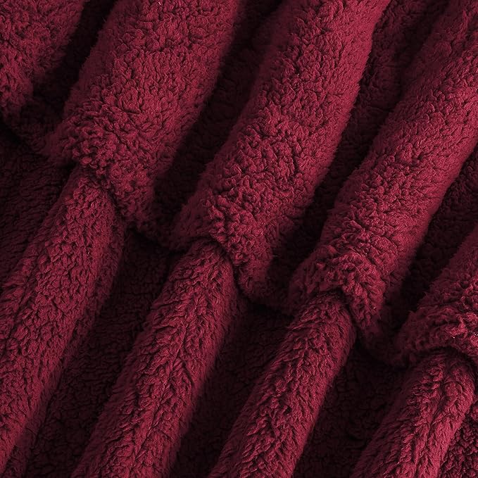 Electric Heated Blanket Full Size 72"×84" with 9 Heating Levels & 1-10Hs Auto Off,Double Sided Plush Sherpa, Energy Efficient, Machine Washable, for Couch & Bed, Red