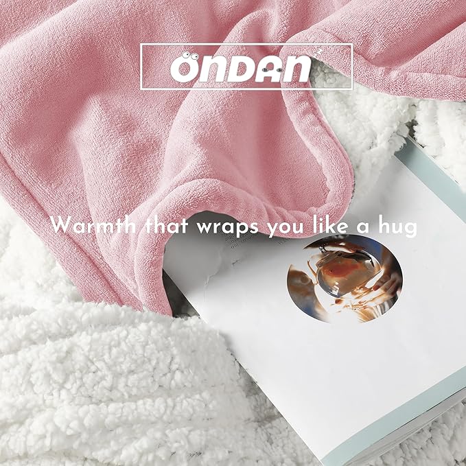 Electric Heated Blanket 84"x90" Queen Size Microplush Cover Blanket, 4 Heat Settings & 10 Hours Auto Off, Cozy & Warm for All Night, Machine Washable, Light Pink