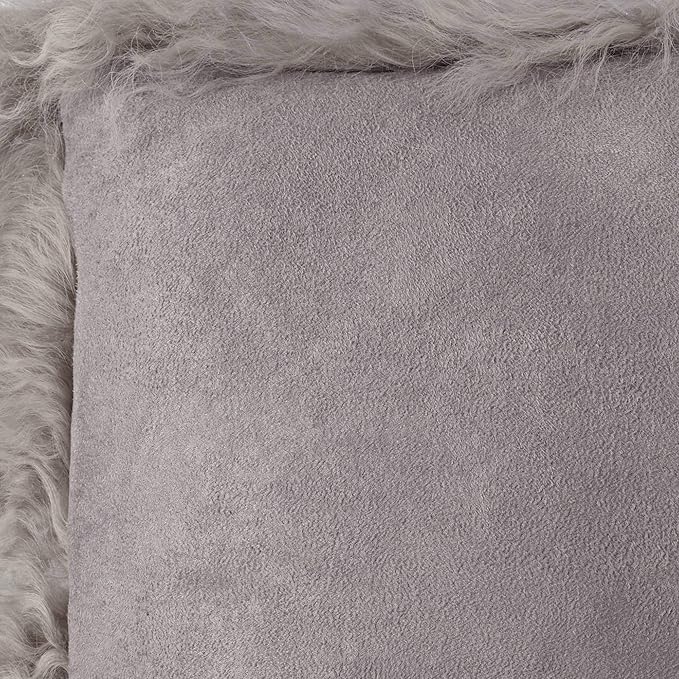 SARO LIFESTYLE Mongolian Lamb Fur Poly Filled Throw Pillow