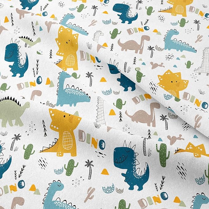 MWMWMW Dinosaur Bedding Set for Boys Twin Size, 2 Piece Cartoon Dinosaur Printed Comforter for Kids Boys, Lightweight Soft Microfiber Kids Bedding Set with Pillowcase All Season Use