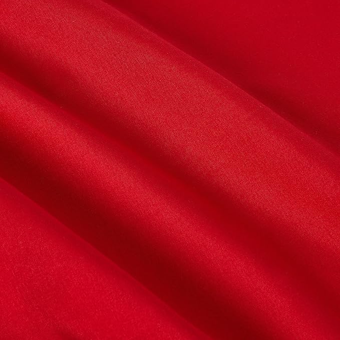 Amazon Basics 2-Piece Microfiber Kid's Comforter and Pillow Sham Set, All Seasons, Twin, Red, Solid