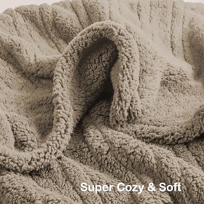 Electric Heated Blanket Twin Size 62"×84" with 9 Heating Levels & 1-10Hs Auto Off, Heating Blankets Double Sided Plush Sherpa, Energy Efficient, Machine Washable, Light Brown