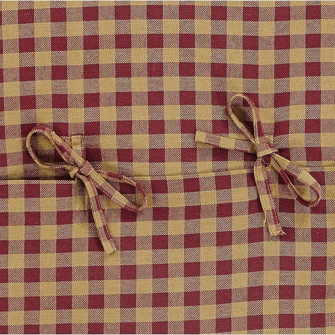 Burgundy Check Primitive 16"x16" Pillow Red Cotton Square Home Decor