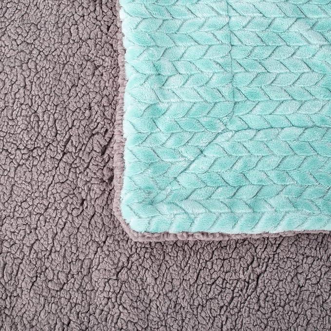 Fuzzy Blanket or Fluffy Blanket for Baby Girl or boy, Soft Warm Cozy Coral Fleece Toddler, Infant or Newborn Receiving Blanket for Crib, Stroller, Travel, Outdoor (40" x 48", MD-Aqua Green)
