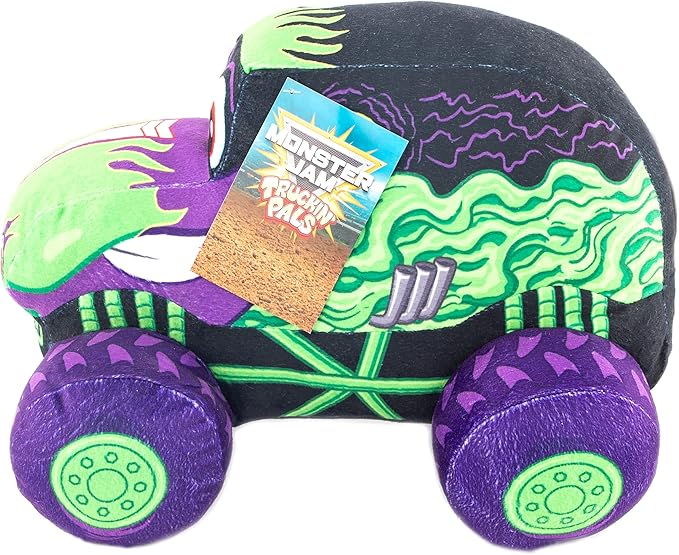 Jay Franco Monster Jam Truckin' Pals Grave Digger Pillow Buddy - Super Soft Polyester Microfiber, 13 inches