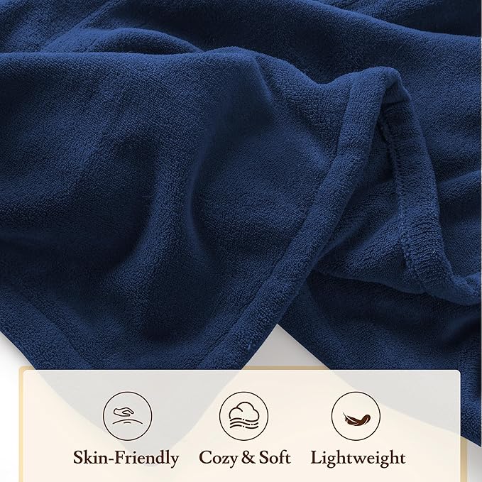 Electric Heated Blanket 72"x84" Full Size Coral Fleece - 4 Heat Settings & 10H Auto Shut Off for Safe Overnight Use, Fast Heating, Machine Washable for Bed, Couch, Office - Dark Dlue
