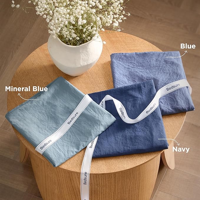 Bedsure Queen Comforter Set, Dusty Blue Soft Prewashed Bedding for All Seasons, 3 Pieces GentleSoft™ Bed Set, 1 Lightweight Comforter (90"x90") and 2 Pillowcases (20"x26")