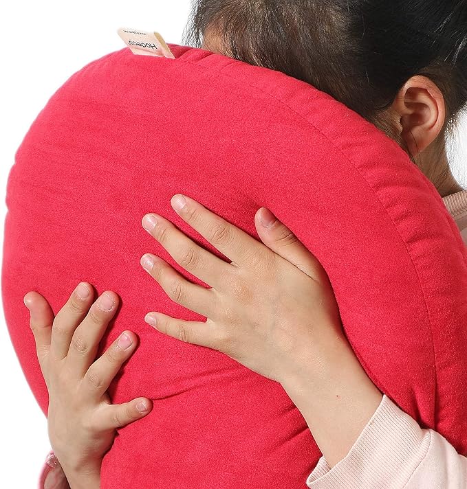 Round Throw Pillow 16x16 for Kids Down-Like Polyester Filling Super Soft Floor Pillow Ultra Fluffy Feather-Like Touching Decorative Circle Cushion for Couch Bed Sofa, Bright Red, 1 Piece