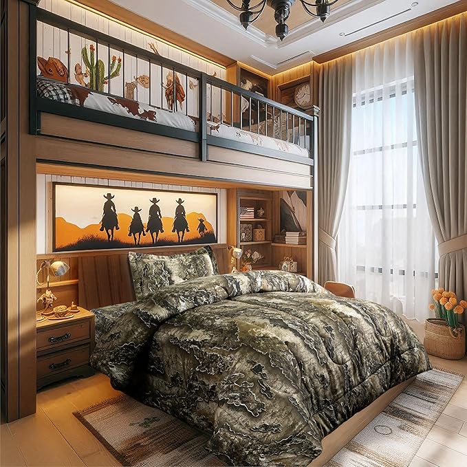 VISI-ONE Realtree Excape Camo Comforter Set Twin Size 2 Piece - Soft Lightweight Microfiber Kids Teens Bedding Machine Washable - Rustic Camp Lodge Cabin Decor for Young Nature Lovers