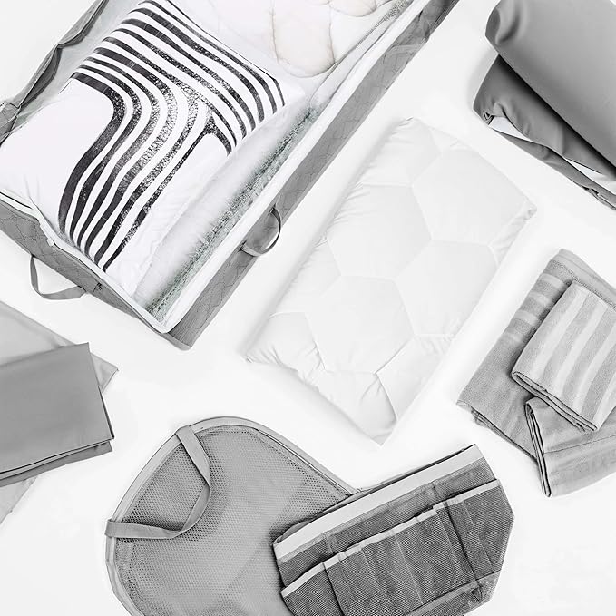 Hearth & Harbor Complete Dorm Room Set, Twin XL Comforter Set, Sheet Set, Mattress Protector, Towels and Organizers - All Dorm Accessories Included
