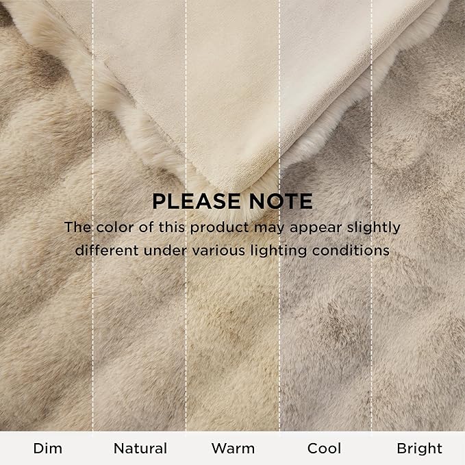 Bedsure GentleSoft Fluffy Fuzzy Twin Blanket, Soft Cozy Fleece Faux Fur Blanket, Pink Decorations Minky Velvet Couch Cover, Thick Warm Plush Women Men Birthday Gifts, 870GSM, Beige