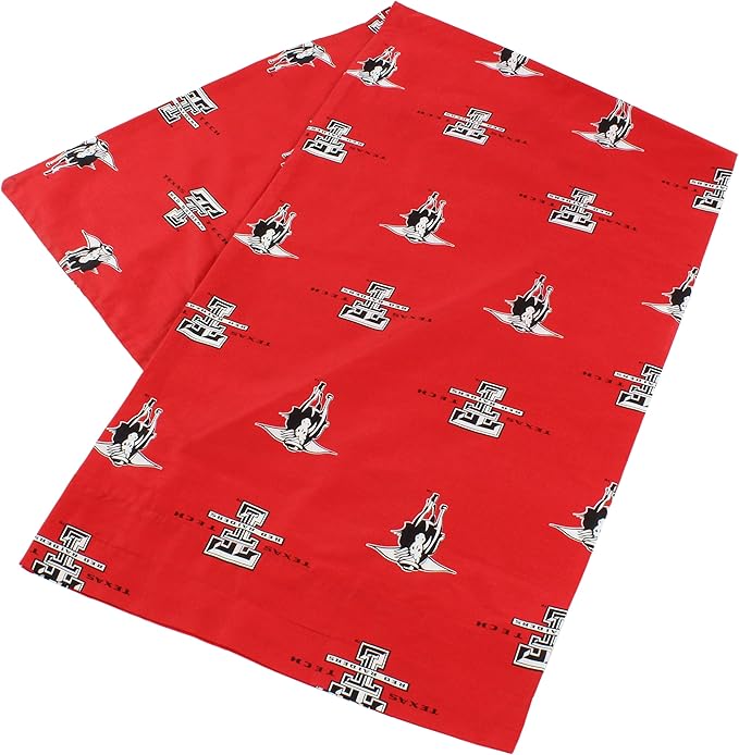College Covers Everything Comfy Texas Tech Red Raiders Pillowcase, Body Pillow, 20" x 60", Includes 1 Pillowcase