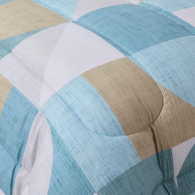 Geometric Comforter Set Twin Size with Sheets Bed in a Bag β Deep Pocket Fitted Sheet with Elastic Corners, Cozy Comforter, Pillowcases & Shams β Soft Microfiber All Season Bedding β Machine Washable