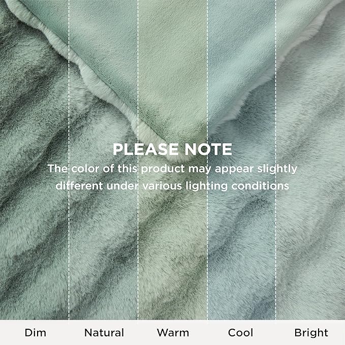 Bedsure GentleSoft Fluffy Fuzzy Sage Green Throw Blanket, Soft Cozy Fleece Faux Fur Blanket for Couch, Spring Green Decor Minky Velvet Bed Cover, Thick Warm Plush Women Men Birthday Gifts