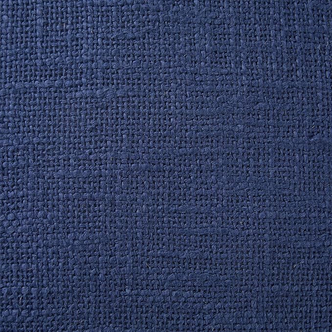 Indigo Ink - Decorative Throw Pillows for Couch or Bed, Boho Home Décor Round Cotton 20" x 20" Pillow with Tassels (Tufted Medallion Collection, Navy Blue)