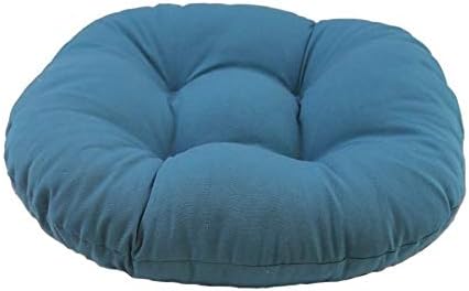 Blazing Needles Solid Twill Round Footstool Cushion, 18", Natural