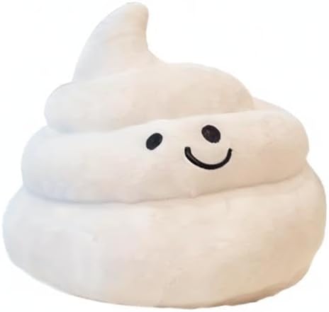 Lovely Plush Simulation Poop, Spoof Gifts, 3D Funny Decoration Pillow (10in, White)