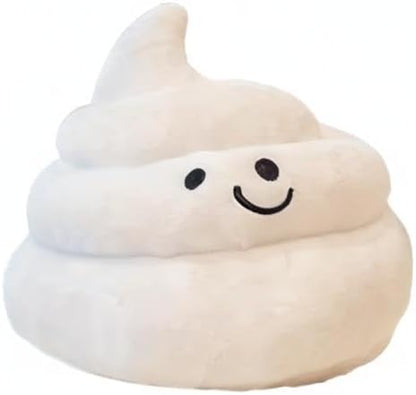 Lovely Plush Simulation Poop, Spoof Gifts, 3D Funny Decoration Pillow (10in, White)