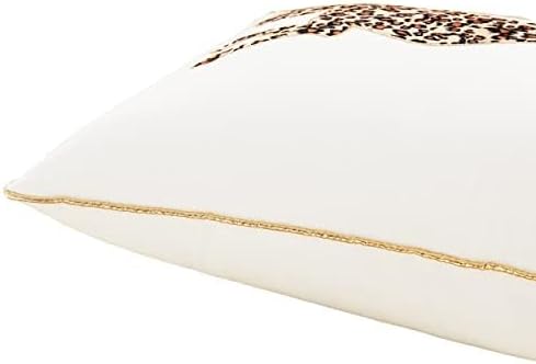 Juicy Couture Reversible Velvet Cheetah Pillow, 14" x 24" Decorative Pillow, White