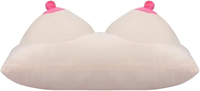 3D Boobs Breast Throw Pillow Soft Stuffed Plush Memory Foam Sofa Couch Car Seat Cushion Decorative Bed Backrest Funny Sleep Body Cuddle Pillow Husband Boyfriend Hilarious Gag Gift Home Bedroom Decor