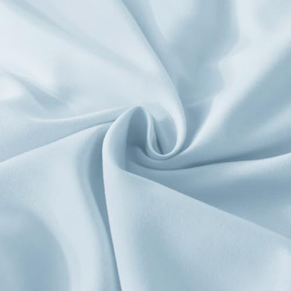 Andency Light Blue Ruffle Comforter Twin XL(68x92Inch), 2 Pieces(1 Ruffled Comforter and 1 Pillowcase) Solid Farmhouse Shabby Chic Bed, Vintage Rustic Soft Microfiber Bedding Set