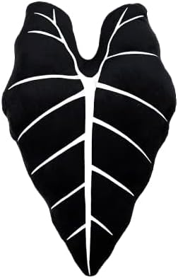 Green Philosophy Co. Frydek Alocasia Leaf Throw Pillow - Obsidian