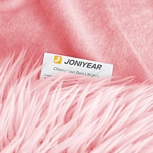 JONIYEAR Extra Large Decorative Fluffy Faux Fur Blanket Full Size 71" x 80", Soft Luxury Lightweight Furry Blankets, Accent Cozy Shaggy Plush Fuzzy Blankets for Bed, Thick Warm Winter Blanket, Pink