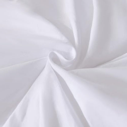 Andency White Comforter Queen Size, 3 Pieces Ruffle Shabby Chic Farmhouse Queen Comforter Sets, All Season Lightweight Fluffy Room Decor Bed Set for Girls Women Teens Gift Choice