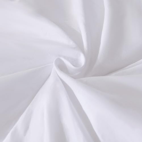 Andency Oversized King Ruffle Comforter Set 120x120, 3 Pieces White Lightweight Fluffy Super King Bedding Set, Shabby Chic Famhouse All Season Bed Set for Girls Women