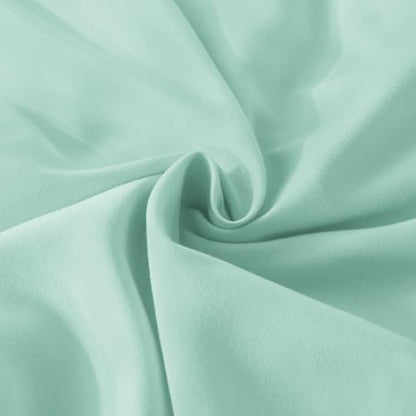 Andency Mint Green California King Comforter Set, 3 Pieces Shabby Chic Ruffle Solid Cal King Bedding Sets, Oversized All Season Soft Lightweight Down Alternative Bed Set for Adults Men Women