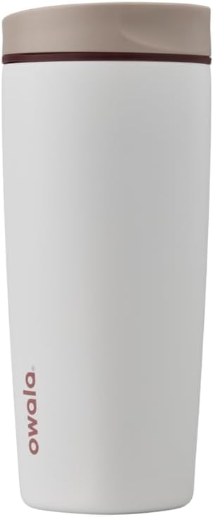 Owala SmoothSip Slider Insulated Stainless Steel Coffee's Tumbler, Reusable Iced Coffee Cup, Hot Coffee Travel Mug, BPA Free 20 oz, Vanilla Bean (Pack of 8)