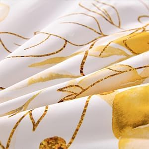 WONGS BEDDING Yellow Comforter Set King, 7 Pieces Botanical Bed in a Bag Comforter Gloden Leaves Bedding Set Soft Microfiber King(1 Comforter,2 Pillowcase,2 Pillow Shams,1 Flat Sheet,1 Fitted Sheet)