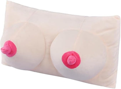 3D Boobs Breast Throw Pillow Soft Stuffed Plush Memory Foam Sofa Couch Car Seat Cushion Decorative Bed Backrest Funny Sleep Body Cuddle Pillow Husband Boyfriend Hilarious Gag Gift Home Bedroom Decor