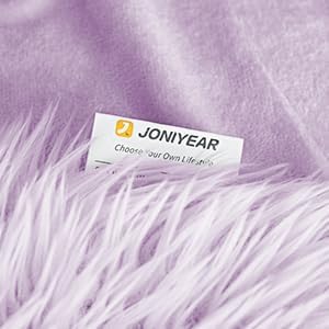 JONIYEAR Extra Large Decorative Fluffy Faux Fur Blanket Full Size 71" x 80", Soft Luxury Lightweight Furry Blankets, Accent Cozy Shaggy Plush Fuzzy Blankets for Bed, Thick Warm Winter Blanket, Purple