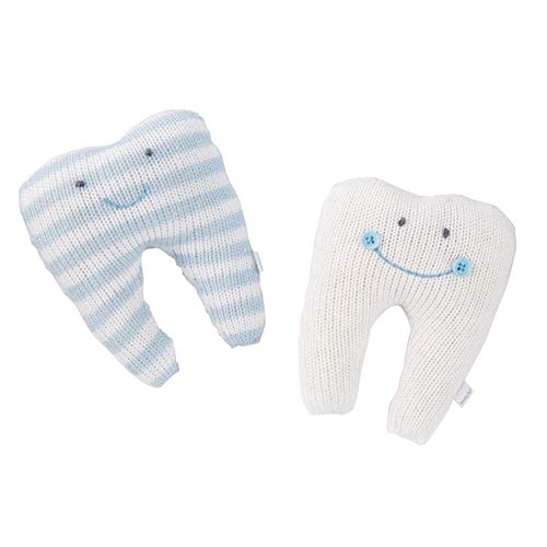 Mud Pie Stripe Blue Tooth Knitted Pillows, 6" x 5", 12050057B