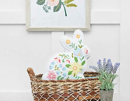 C&F Home Easter Bunny Rabbit Cotton Blend Shaped Accent Pillow 14" x 14" Spring Springtime Home Living Room Sofa Couch Chair Bed Bedroom Decor Decoration 14" x 14" Multicolored