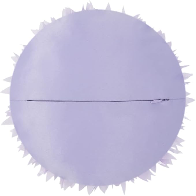 Decorative 3D Round Flower Pillow Handmade Daisy Floral Throw Pillow with Insert Cute Satin Accent Cushion for Sofa Bed Couch Living Room Brdroom Boho Home Decor 14 Inch Lavender Purple