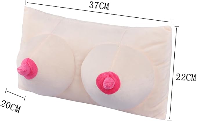 ITODA 3D Boobs Breasts Pillow Cushion, Funny Throw Pillow Home Bedroom Decor Cushion Soft Stuffed Sleep Creative Sleeping Backrest Night Hilarious Gag Gift