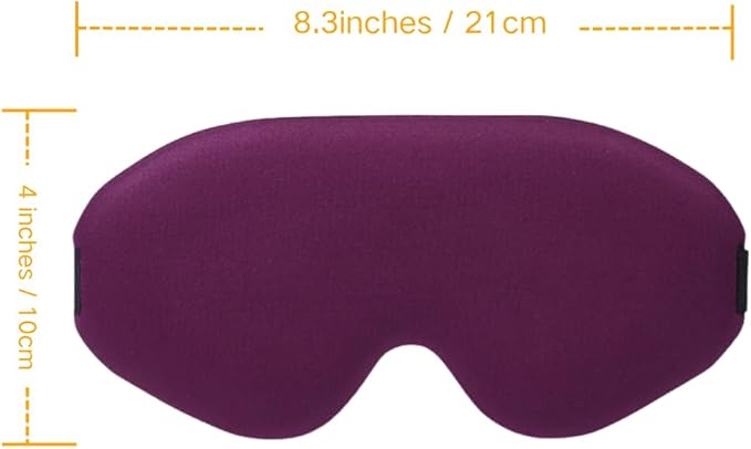 100% Light Blocking Sleep Mask Set, Only 0.73oz Light Comfortable 3D Contoured Memory Foam, Blink Freely Eye Masks for Sleep, Travel, Nap, for Women, Purple