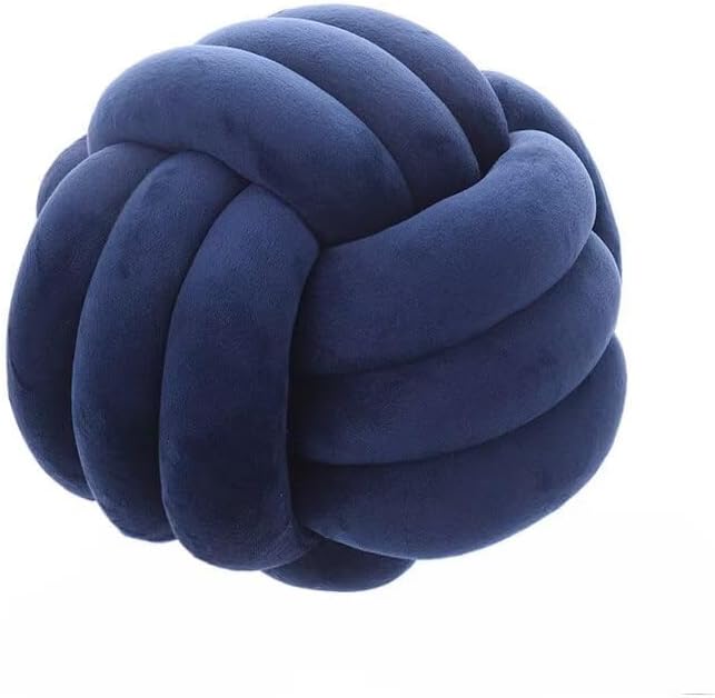 Knot Ball Pillows,Soft Round Knotted Pillow,Handmade Plush Throw Pillows Home Decoration Cushion Pillow for Sofa Bed Couch Floor(8.7 Inch,Blue)