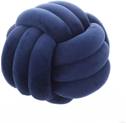 Knot Ball Pillows,Soft Round Knotted Pillow,Handmade Plush Throw Pillows Home Decoration Cushion Pillow for Sofa Bed Couch Floor(8.7 Inch,Blue)