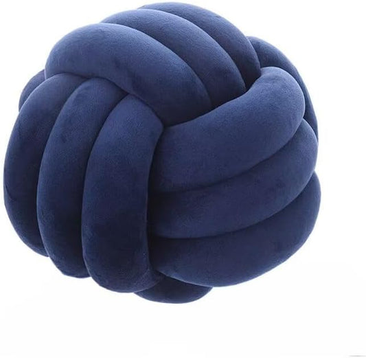Knot Ball Pillows,Soft Round Knotted Pillow,Handmade Plush Throw Pillows Home Decoration Cushion Pillow for Sofa Bed Couch Floor(8.7 Inch,Blue)