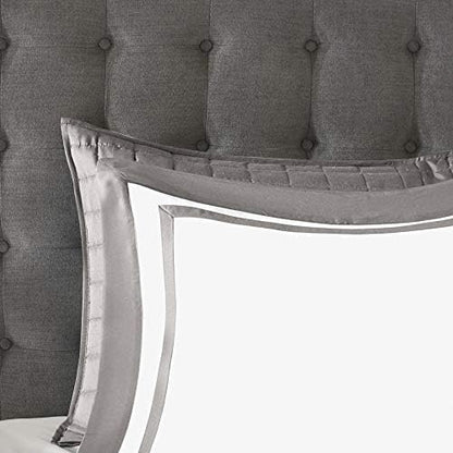Madison Park Heritage Comforter Quilt Combo Set - Modern Luxury Design, All Season Down Alternative Bedding, Matching Shams, Decorative Pillows, Full/Queen(90"x90"), Color Block Grey 8 Piece