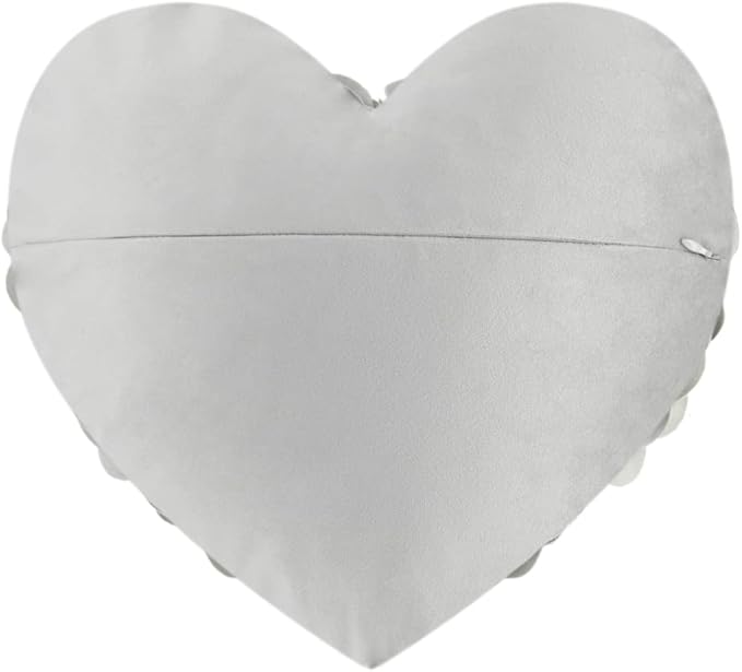 JWH Valentine's Day Throw Pillow Covers Decorative Flower Accent Pillow Cases Heart Shaped Cushion for Couch Living Room Bed Chair 14 x 16 Inches Gray