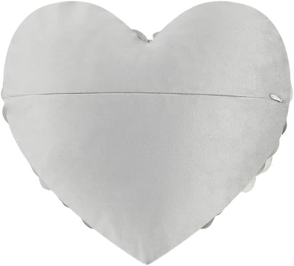 JWH Valentine's Day Throw Pillow Covers Decorative Flower Accent Pillow Cases Heart Shaped Cushion for Couch Living Room Bed Chair 14 x 16 Inches Gray