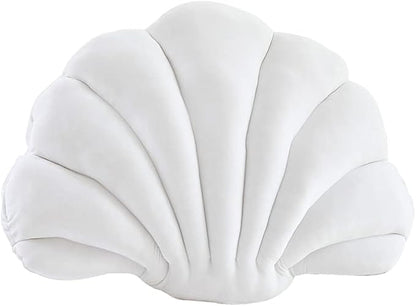 Patty Both Seashell Decorative Pillow Velvet Seashell Throw Pillow, Sea Shell Shaped Throw Pillow Decorative Pillows for Bed Couch Home Office Decor (White, Small(12.8 * 10in 0.3kg))