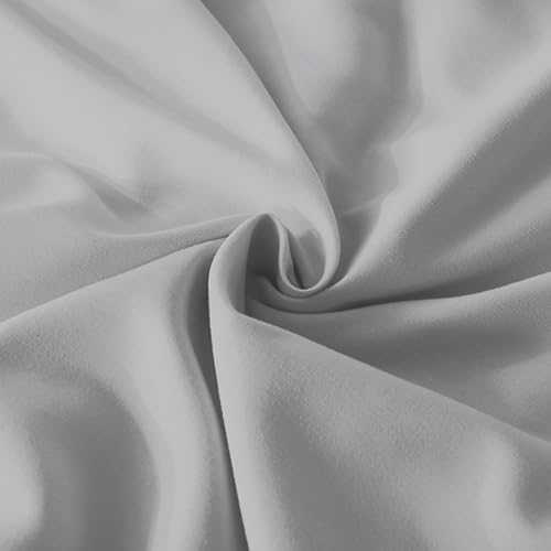 Andency Silver Gray Comforter Set King, 3 Pieces Farmhouse Shabby Chic Ruffle Comforter, Lightweight Fluffy Soft Microfiber All Season Solid Bed Comforter Set (1 Ruffle Comforter & 2 Pillowcases)