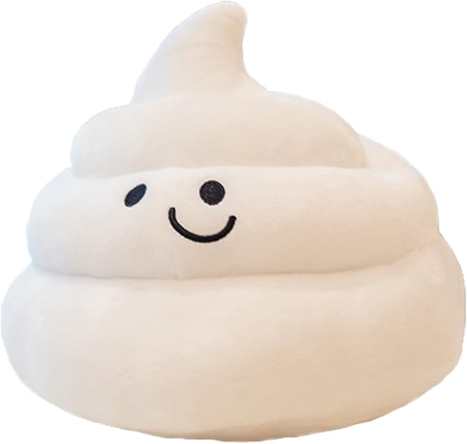 Lovely Plush Simulation Poop, Spoof Gifts, 3D Funny Decoration Pillow (10in, White)